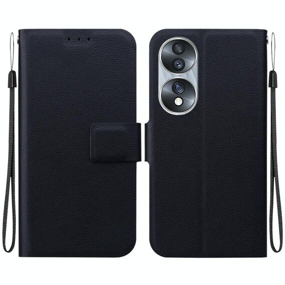 Per Honor 70 Custodia per telefono in pelle con fibbia magnetica ultrasottile (nero)