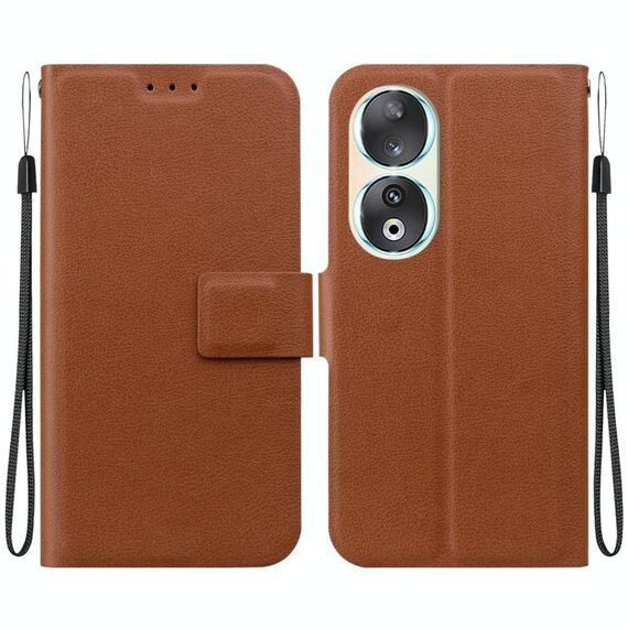 Per Honor 90 Custodia per telefono in pelle con fibbia magnetica ultra sottile (marrone)