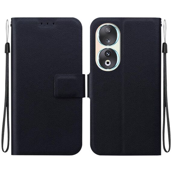 Per Honor 90 Custodia per telefono in pelle con fibbia magnetica ultrasottile (nero)