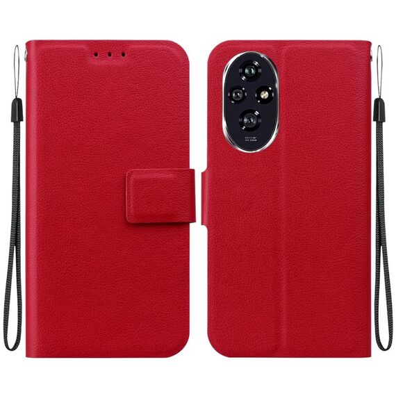 Per Honor 200 Custodia per telefono in pelle con fibbia magnetica ultrasottile (rosso)