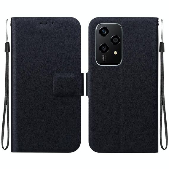 Per Honor 200 Lite Custodia per telefono in pelle con fibbia magnetica ultrasottile globale (nero)