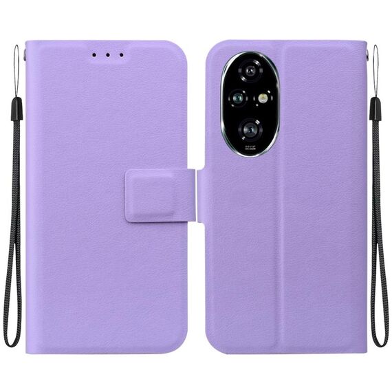 Per Honor 200 Pro Custodia per telefono in pelle con fibbia magnetica ultra sottile (viola)