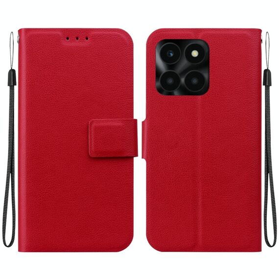 Per Honor X6a Custodia per telefono in pelle con fibbia magnetica ultra sottile (rosso)