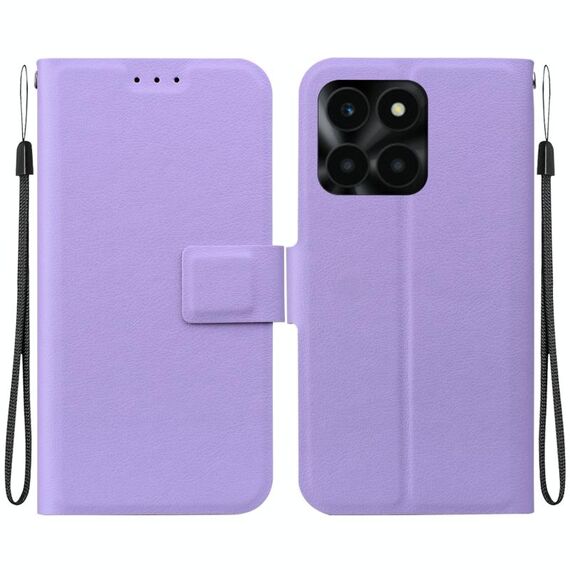 Per Honor X6a Custodia per telefono in pelle con fibbia magnetica ultra sottile (viola)