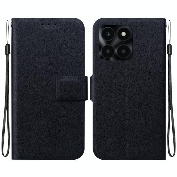 Per Honor X6a Custodia per telefono in pelle con fibbia magnetica ultra sottile (nero)