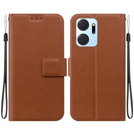 Per Honor X7a Custodia per telefono in pelle con fibbia magnetica ultra sottile (marrone)