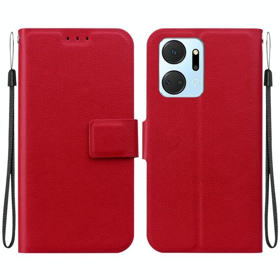 Per Honor X7a Custodia per telefono in pelle con fibbia magnetica ultra sottile (rosso)
