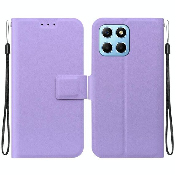 Per Honor X8 5G Custodia per telefono in pelle con fibbia magnetica ultra sottile (viola)