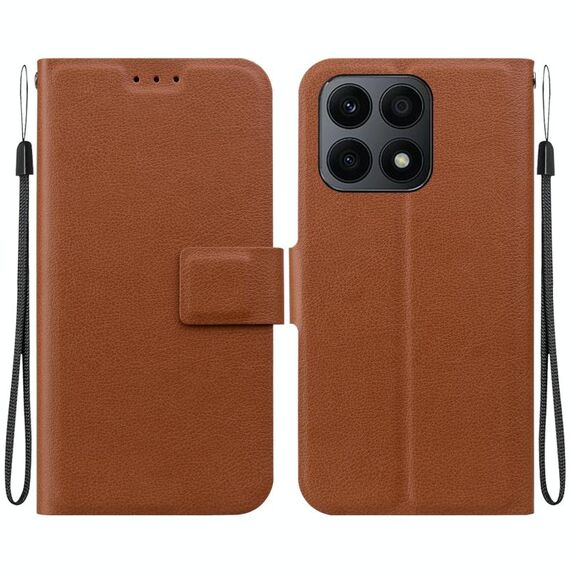 Per Honor X8a Custodia per telefono in pelle con fibbia magnetica ultra sottile (marrone)