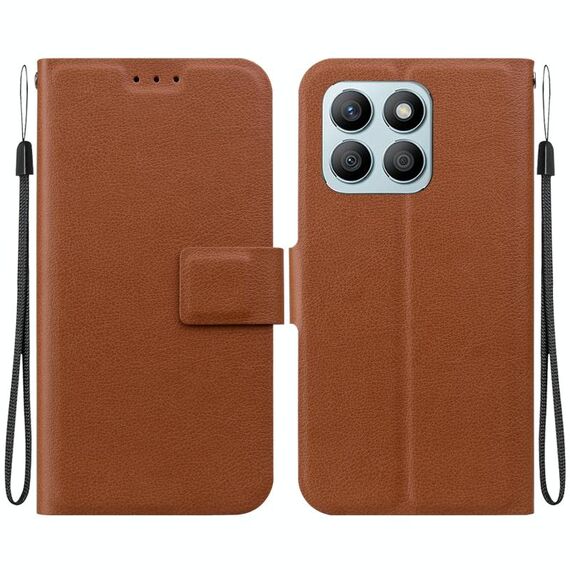 Per Honor X8b Custodia per telefono in pelle con fibbia magnetica ultra sottile (marrone)