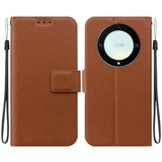 Per Honor X9a Custodia per telefono in pelle con fibbia magnetica ultra sottile (marrone)