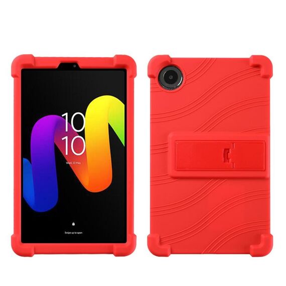 Per TCL Tab 8 Gen 2 Custodia protettiva antiurto in silicone per tablet con supporto (rosso)