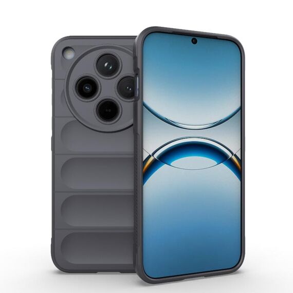 Per OPPO Find X8 5G Magic Shield TPU + Custodia in flanella per telefono (grigio scuro)
