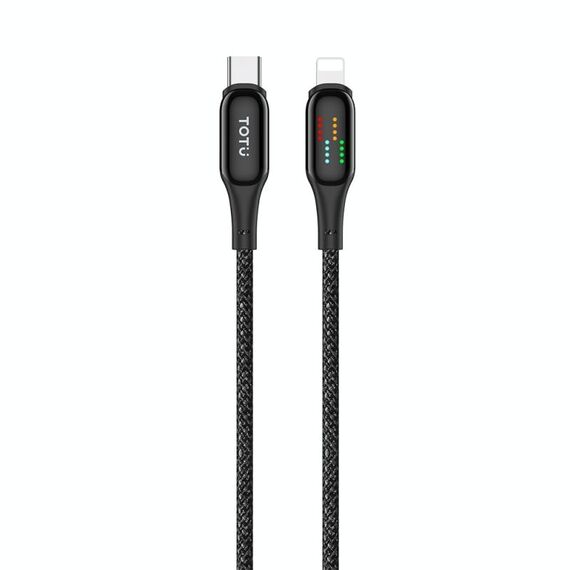 Cavo dati di ricarica USB-C Type-C a 8 pin PD luminoso TOTUDESIGN CB-18-PD da 1,2 m (nero)