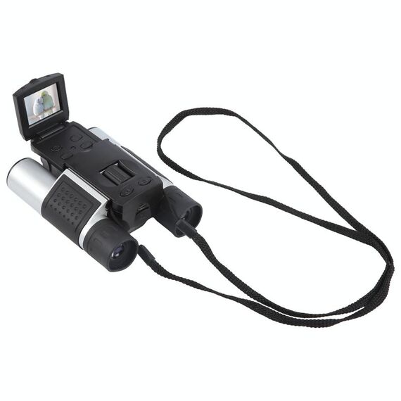 Telescopio binoculare con schermo LCD da 1,5 pollici, fotocamera digitale (argento nero)