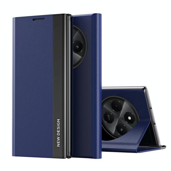 Per Xiaomi Redmi 14C Custodia per telefono in pelle adsorbimento elettrolitico laterale (blu scuro)