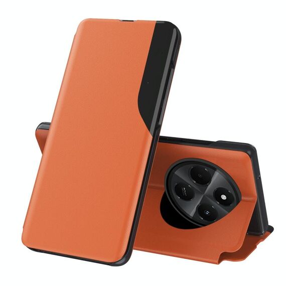 Per Xiaomi Redmi 14C Attraction Flip Holder Custodia in pelle per telefono (arancione)
