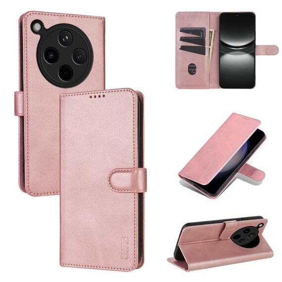 Per OPPO Find X8 AZNS Custodia per telefono in pelle con texture di vitello e pelle di vitello (oro rosa)
