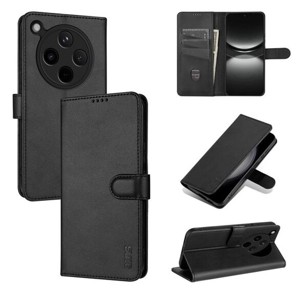 Per OPPO Find X8 AZNS Custodia per telefono in pelle con texture di vitello e pelle di vitello (nero)