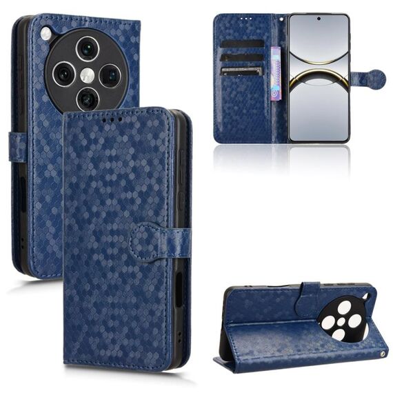 Per OPPO Find X8 Pro Custodia per telefono in pelle con trama a nido d'ape (blu)