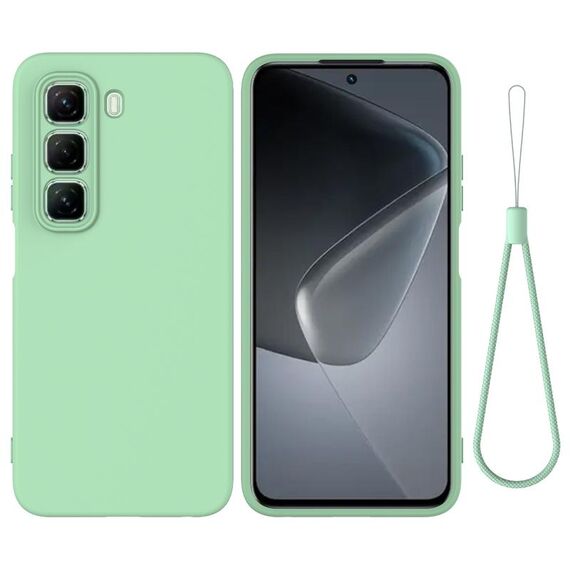 Per Infinix Hot 50 Pro+ 4G Custodia per telefono antiurto in silicone liquido a tinta unita con copertura totale (verde)