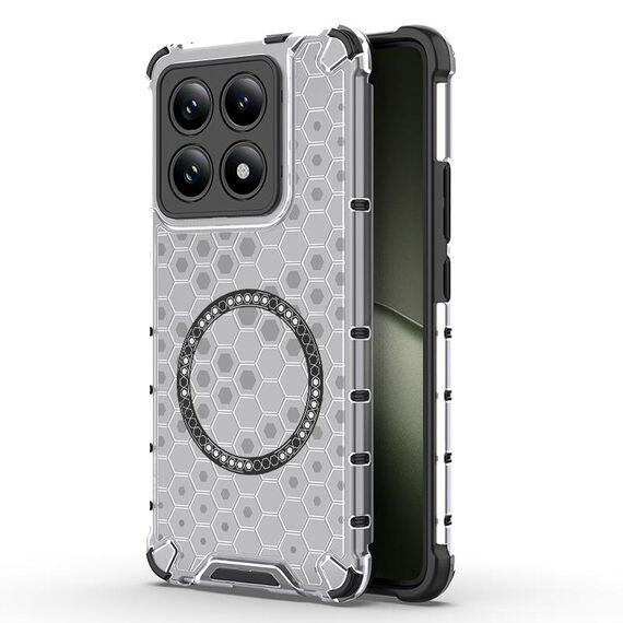 Per Xiaomi 14T 5G Global Honeycomb Anello Magnetico Antiurto Custodia per Telefono (Bianco)