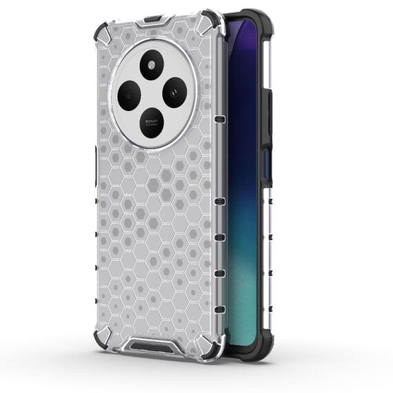 Per Redmi 14C 4G Custodia antiurto a nido d'ape per telefono (bianco)