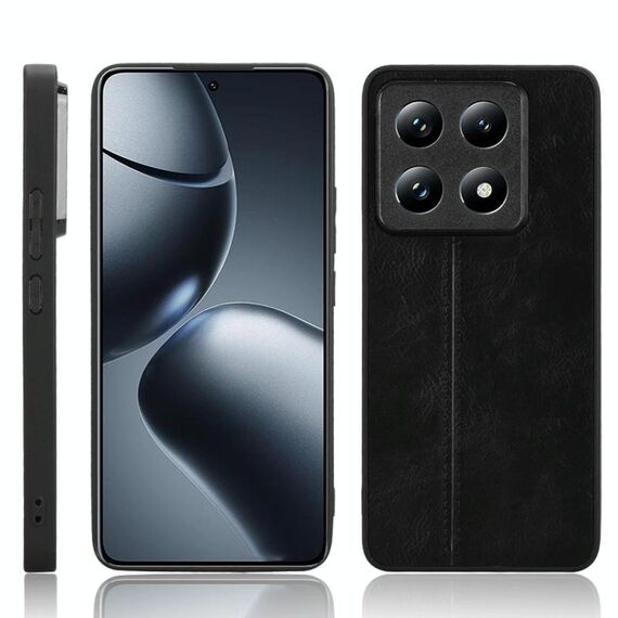 Per Xiaomi 14T Custodia per telefono con motivo a mucca e cuciture (nero)