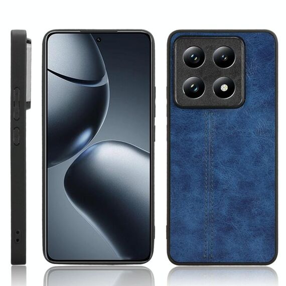Per Xiaomi 14T Custodia per telefono con motivo a mucca e cuciture (blu)