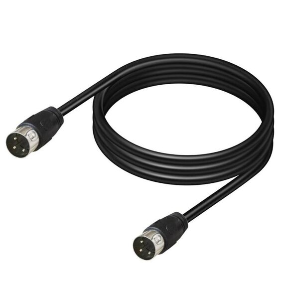 Cavo adattatore di trasmissione del segnale DIN maschio-maschio a 3 pin per TV, lettore DVD, lunghezza: 1 m (nero)