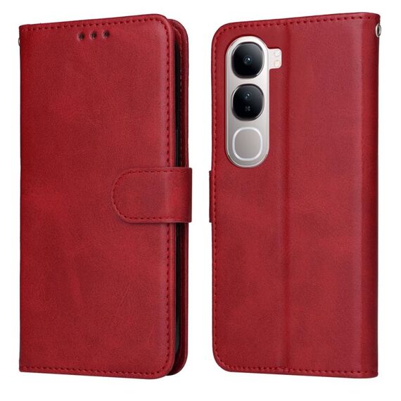 Per vivo V40 Lite 4G / 5G IDN Classic Calf Texture Custodia in pelle Flip per telefono (rosso)