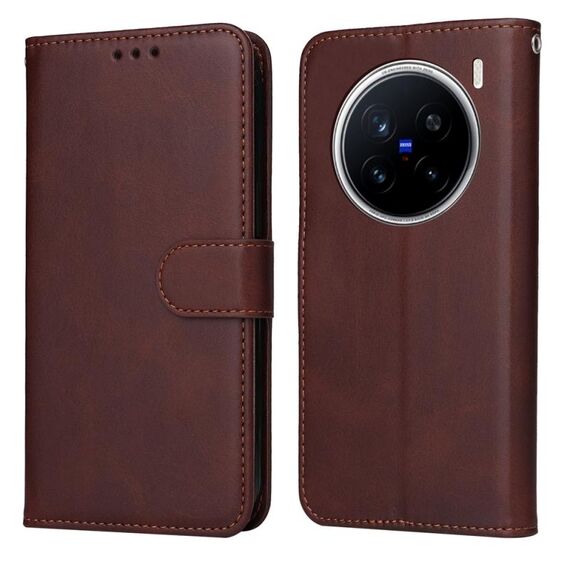 Per vivo X200 Pro Classic Calf Texture Custodia in pelle Flip per telefono (marrone)