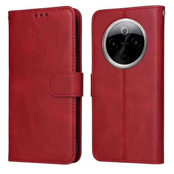 Per vivo Y300 Pro Classic Calf Texture Custodia Flip in Pelle per Telefono (Rosso)