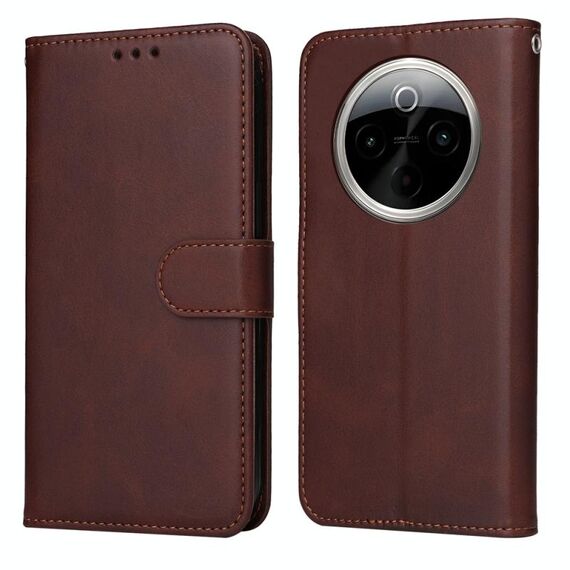 Per vivo Y300 Pro Classic Calf Texture Custodia Flip in Pelle per Telefono (Marrone)