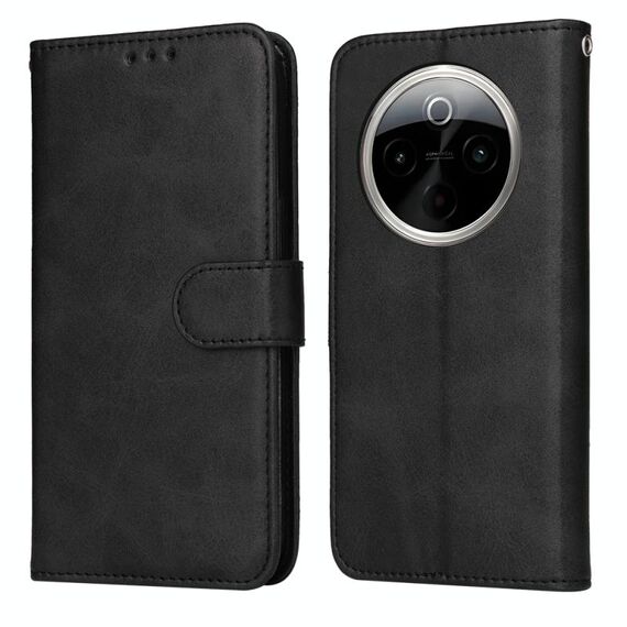 Per vivo Y300 Pro Classic Calf Texture Custodia Flip in Pelle per Telefono (Nero)