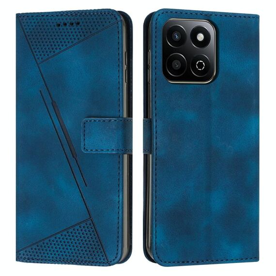 Per Honor X7c 4G / 200 Smart Dream Triangle Custodia in pelle con cordino (blu)