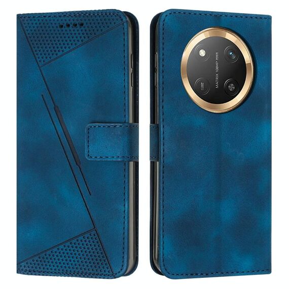 Custodia per telefono in pelle con cordino Dream Triangle For Honor X9c (blu)