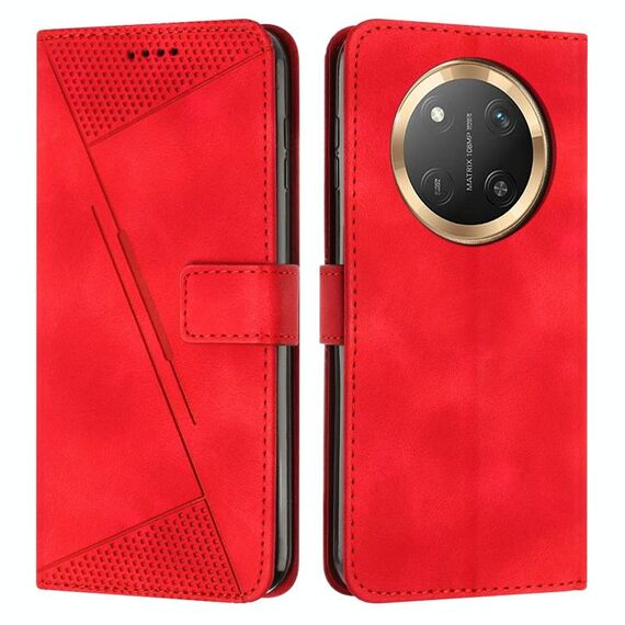 Custodia per telefono in pelle con cordino Dream Triangle For Honor X9c (rosso)