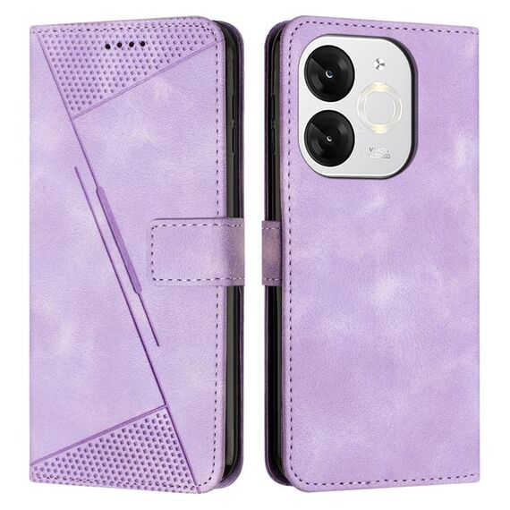 Per itel A80 Dream Triangle Custodia in pelle per telefono con cordino lungo (viola)