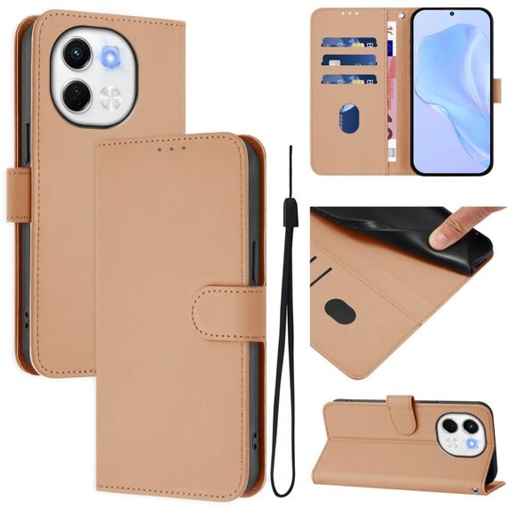 Per Tecno Spark 30 5G / Pova 6 Neo 5G Custodia in pelle tinta unita effetto pelle con cordino (nudo)