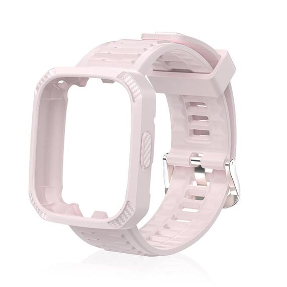 Per Redmi Watch 3 cinturino in silicone integrato con trama in fibra di carbonio (rosa)