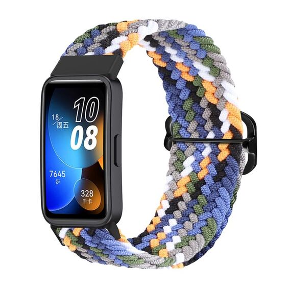 Per cinturino per orologio con fibbia intrecciata in nylon Huawei Band 8 (denim colorato)