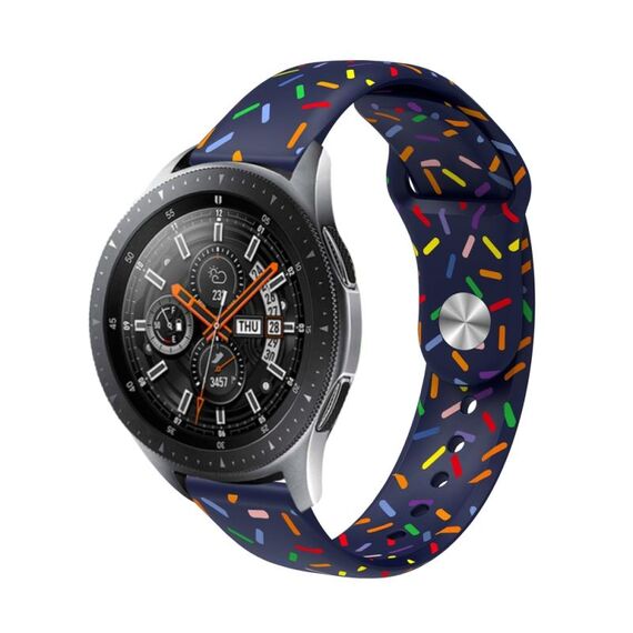 Cinturino per orologio in silicone con motivo ovale colorato con fibbia inversa universale da 20 mm (blu scuro)