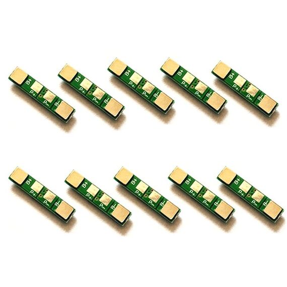 Scheda di protezione per batteria al litio da 10 pezzi 3,7 V Scheda di protezione da sovraccarico e sovrascarica in polimero (come mostrato)
