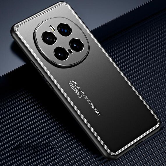Custodia per telefono in metallo satinato per Honor Magic7 Pro (nero)