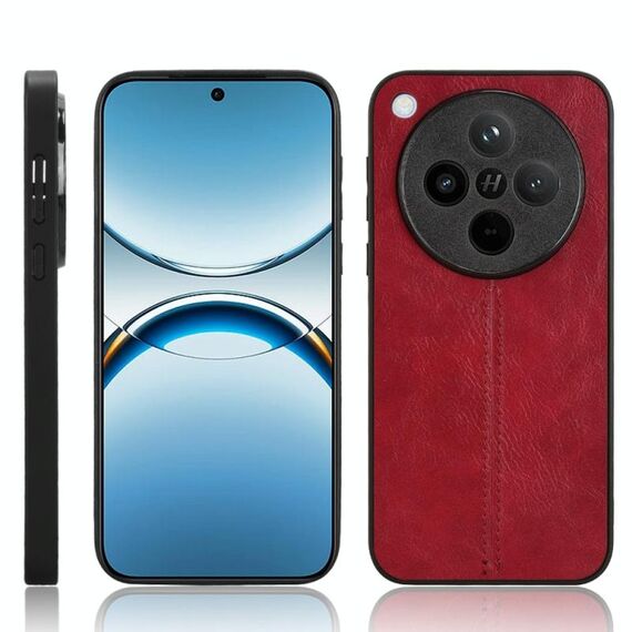 Per OPPO Find X8 Custodia per telefono con motivo a mucca e cuciture (rosso)
