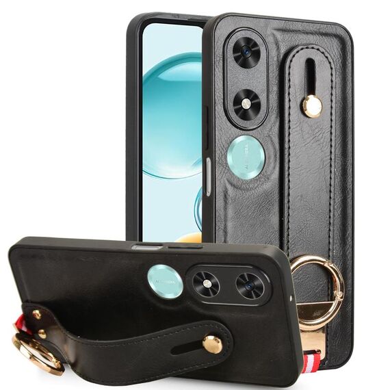 Custodia per telefono in pelle con cinturino For Honor Play9C (nero)
