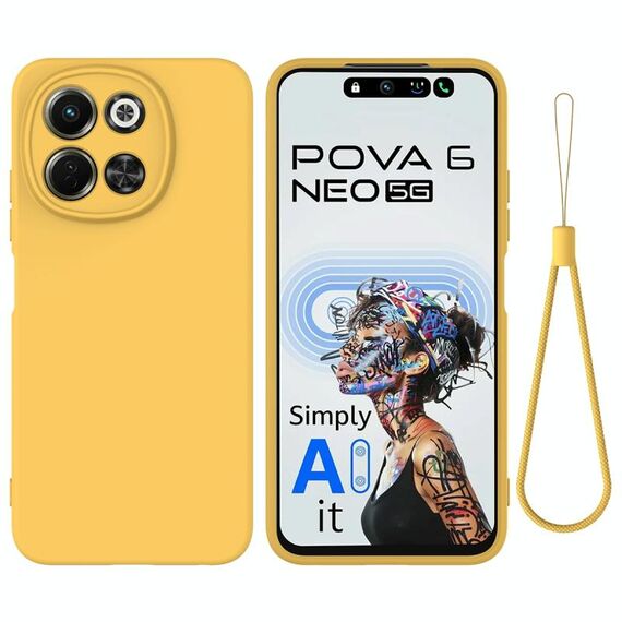 Per Tecno Spark 30 5G / Pova 6 Neo 5G Custodia antiurto in silicone liquido di colore puro (giallo)