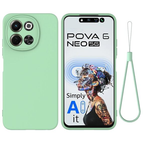 Per Tecno Spark 30 5G / Pova 6 Neo 5G Custodia antiurto in silicone liquido di colore puro (verde)