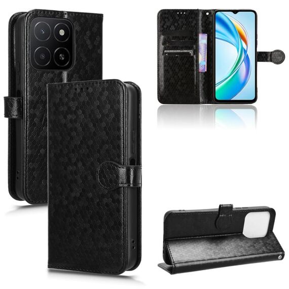 Per Honor X5b 4G / X5b Plus 4G Custodia in pelle con trama a nido d'ape (nero)